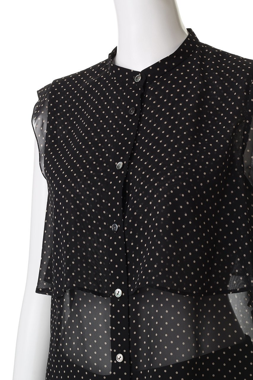 【アナイ/ANAYI】のドットPTシフォンノースリーブブラウス 人気、トレンドファッション・服の通販 founy(ファニー) ファッション Fashion レディースファッション Fashion for Women トップス・カットソー Cut & Sew Tops キャミソール&ノースリーブ Camisoles & Sleeveless Tops シャツ・ブラウス・オフィスカジュアル Elegant Blouses & Button-Ups シアー Sheer, See-Through シフォン Chiffon, Lightweight Fabric シンプル Simple, Minimal ドット Polka Dot, Dot Pattern ノースリーブ Sleeveless, No-Sleeve フェミニン Feminine, Girly プリント Print, Printed Pattern other-5|ID: prp329100004878055 ipo3291000000036389705