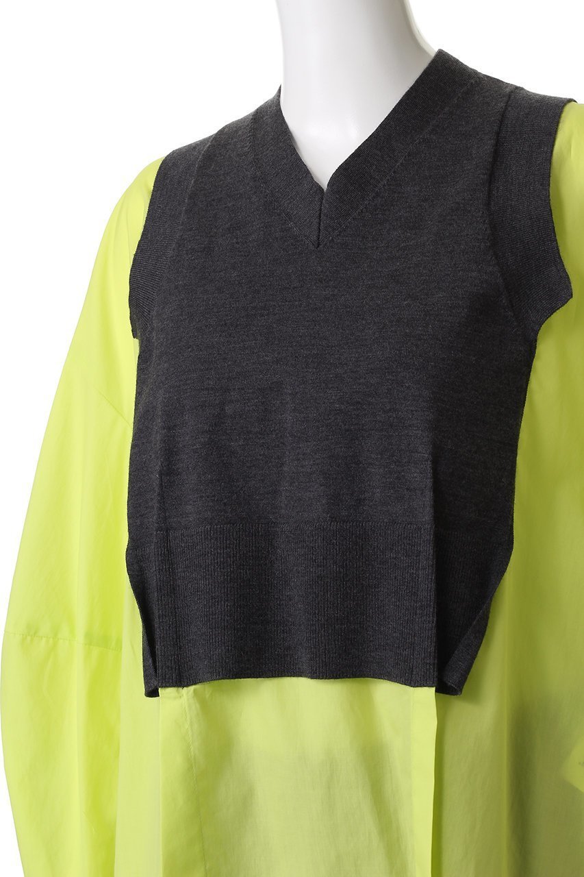 【エンフォルド/ENFOLD】のFAKE-LAYERED PULLOVER/プルオーバー 人気、トレンドファッション・服の通販 founy(ファニー) 　ファッション　Fashion　レディースファッション　Fashion for Women　トップス・カットソー　Cut & Sew Tops　シャツ・ブラウス・オフィスカジュアル　Elegant Blouses & Button-Ups　カジュアルプルオーバー・ニットトップス　Pullovers & Knit Tops / Casual Pullovers　カフス　Cuff Design　スリーブ　Sleeve, Long Sleeve / Short Sleeve　ドッキング　Docking, Mixed Material　ベスト　Vest, Waistcoat　ロング　Long, Long-Length　other-5|ID: prp329100004878059 ipo3291000000036389750