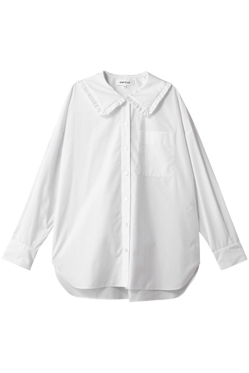 【エンフォルド/ENFOLD】のFRILL-COLLAR SHIRT/シャツ インテリア・キッズ・メンズ・レディースファッション・服の通販 founy(ファニー) ファッション Fashion レディースファッション Fashion for Women トップス・カットソー Cut & Sew Tops シャツ・ブラウス・オフィスカジュアル Elegant Blouses & Button-Ups おすすめ Recommended / Our Picks インナー Innerwear サークル Circle, Round Design スリーブ Sleeve, Long Sleeve / Short Sleeve フリル Frill, Ruffle ロング Long, Long-Length ホワイト|ID: prp329100004878062 ipo3291000000036389765