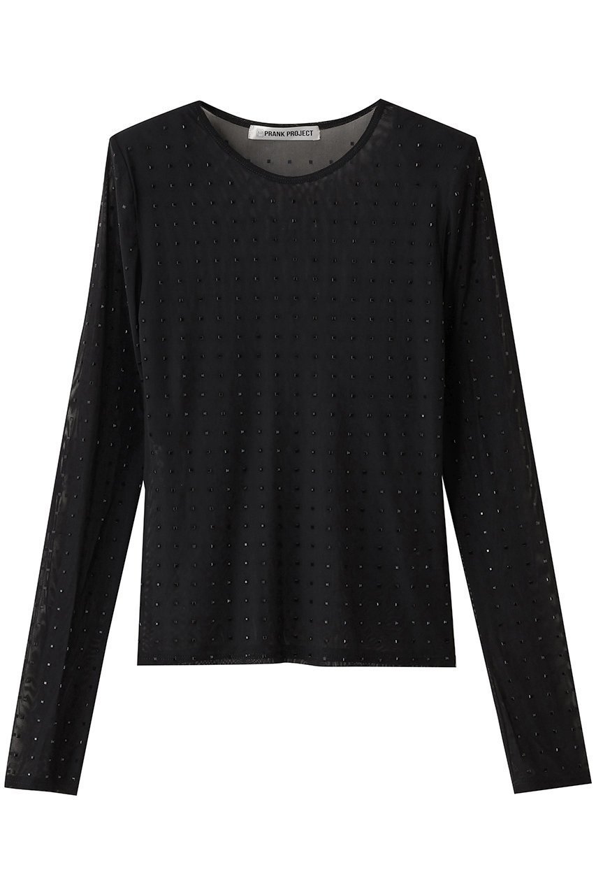 【プランク プロジェクト/PRANK PROJECT】のストーンメッシュスキントップ / Stone Mesh Skin Top インテリア・キッズ・メンズ・レディースファッション・服の通販 founy(ファニー) 　ファッション　Fashion　レディースファッション　Fashion for Women　トップス・カットソー　Cut & Sew Tops　シャツ・ブラウス・オフィスカジュアル　Elegant Blouses & Button-Ups　ストーン　Stone, Gem-Like　スリーブ　Sleeve, Long Sleeve / Short Sleeve　メッシュ　Mesh, Net Fabric　ロング　Long, Long-Length　BLK(ブラック)|ID: prp329100004878077 ipo3291000000036389885