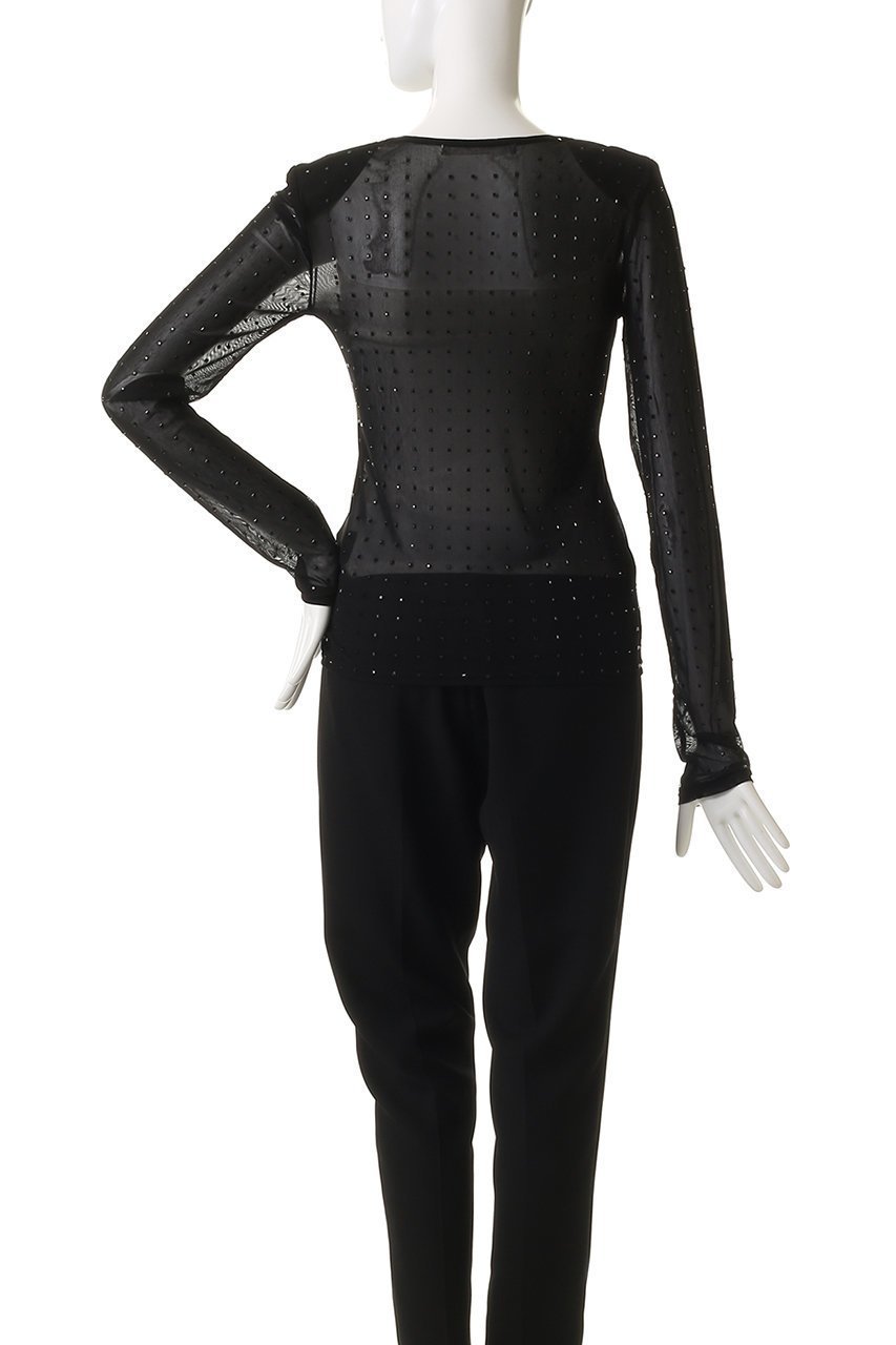 【プランク プロジェクト/PRANK PROJECT】のストーンメッシュスキントップ / Stone Mesh Skin Top 人気、トレンドファッション・服の通販 founy(ファニー) 　ファッション　Fashion　レディースファッション　Fashion for Women　トップス・カットソー　Cut & Sew Tops　シャツ・ブラウス・オフィスカジュアル　Elegant Blouses & Button-Ups　ストーン　Stone, Gem-Like　スリーブ　Sleeve, Long Sleeve / Short Sleeve　メッシュ　Mesh, Net Fabric　ロング　Long, Long-Length　other-4|ID: prp329100004878077 ipo3291000000036389889