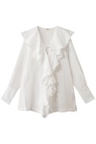 【ウーア/Uhr】のラッフルフリルシャツ 人気、トレンドファッション・服の通販 founy(ファニー) ファッション Fashion レディースファッション Fashion for Women トップス・カットソー Cut & Sew Tops シャツ・ブラウス・オフィスカジュアル Elegant Blouses & Button-Ups おすすめ Recommended / Our Picks スリット Slit, Slit Detail スリーブ Sleeve, Long Sleeve / Short Sleeve バランス Balance, Style Balance フリル Frill, Ruffle ロング Long, Long-Length thumbnail ホワイト|ID: prp329100004878082 ipo3291000000036389946