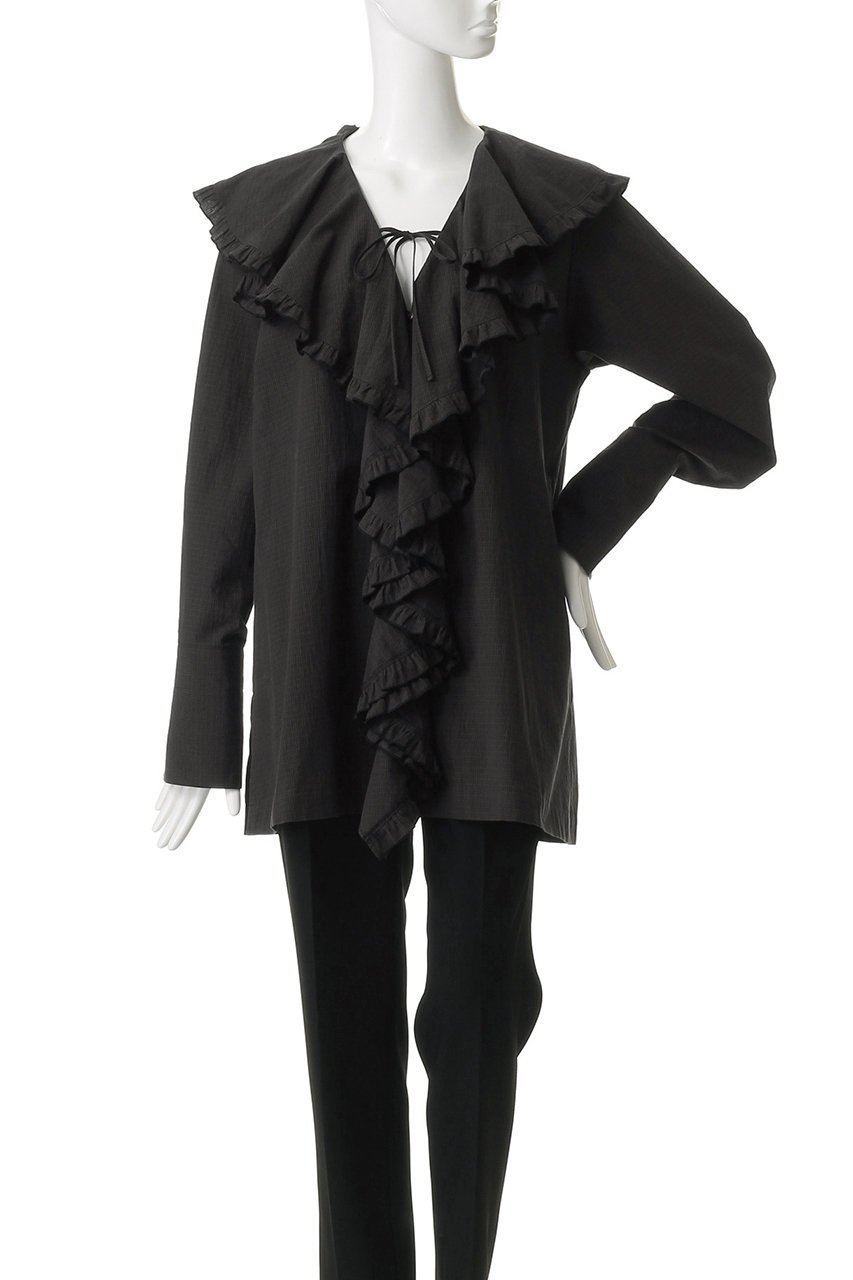 【ウーア/Uhr】のラッフルフリルシャツ 人気、トレンドファッション・服の通販 founy(ファニー) ファッション Fashion レディースファッション Fashion for Women トップス・カットソー Cut & Sew Tops シャツ・ブラウス・オフィスカジュアル Elegant Blouses & Button-Ups おすすめ Recommended / Our Picks スリット Slit, Slit Detail スリーブ Sleeve, Long Sleeve / Short Sleeve バランス Balance, Style Balance フリル Frill, Ruffle ロング Long, Long-Length other-2|ID: prp329100004878082 ipo3291000000036389948