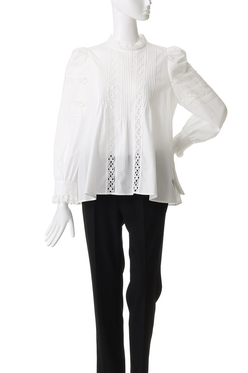 【ビリティス ディセッタン/Bilitis dix-sept ans】のレースハイネックブラウス 人気、トレンドファッション・服の通販 founy(ファニー) 　ファッション　Fashion　レディースファッション　Fashion for Women　トップス・カットソー　Cut & Sew Tops　シャツ・ブラウス・オフィスカジュアル　Elegant Blouses & Button-Ups　スラックス　Slacks, Dress Pants　スリーブ　Sleeve, Long Sleeve / Short Sleeve　デニム　Denim, Jeans Material　ハイネック　High Neck, Mock Neck　フェミニン　Feminine, Girly　フレア　Flare, Flared　レース　Lace, Lace Fabric　ロング　Long, Long-Length　other-2|ID: prp329100004878083 ipo3291000000036389954