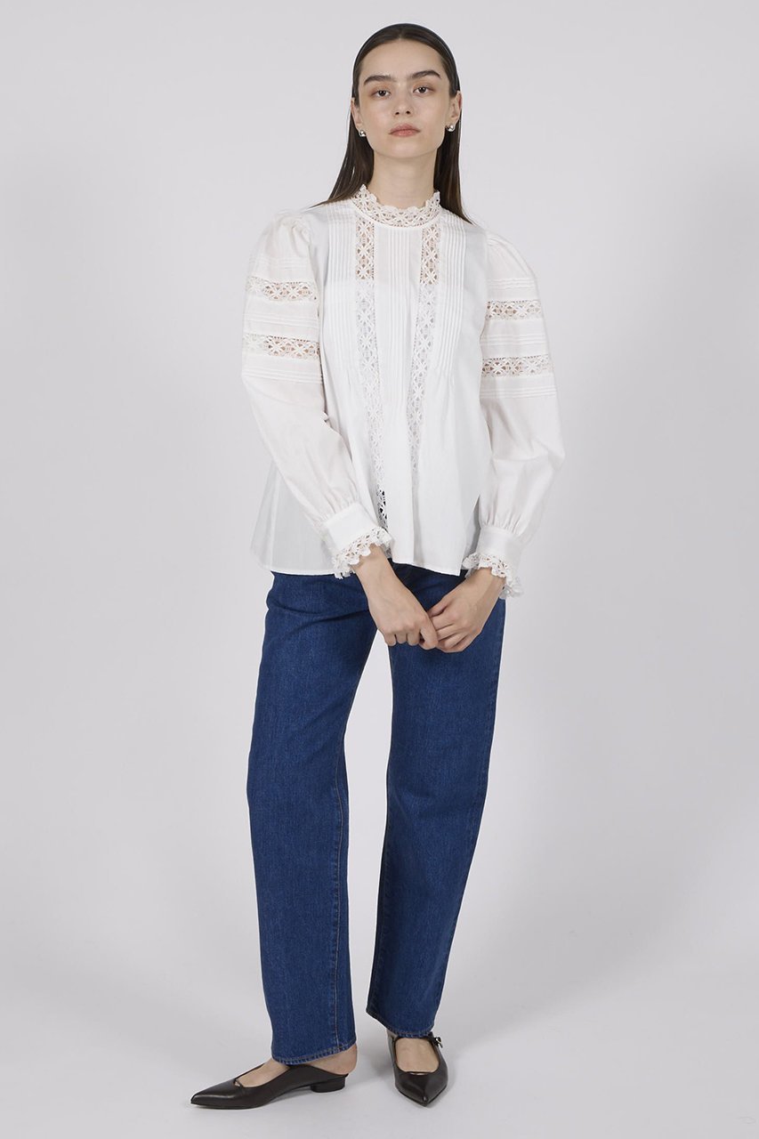 【ビリティス ディセッタン/Bilitis dix-sept ans】のレースハイネックブラウス 人気、トレンドファッション・服の通販 founy(ファニー) 　ファッション　Fashion　レディースファッション　Fashion for Women　トップス・カットソー　Cut & Sew Tops　シャツ・ブラウス・オフィスカジュアル　Elegant Blouses & Button-Ups　スラックス　Slacks, Dress Pants　スリーブ　Sleeve, Long Sleeve / Short Sleeve　デニム　Denim, Jeans Material　ハイネック　High Neck, Mock Neck　フェミニン　Feminine, Girly　フレア　Flare, Flared　レース　Lace, Lace Fabric　ロング　Long, Long-Length　other-6|ID: prp329100004878083 ipo3291000000036389958