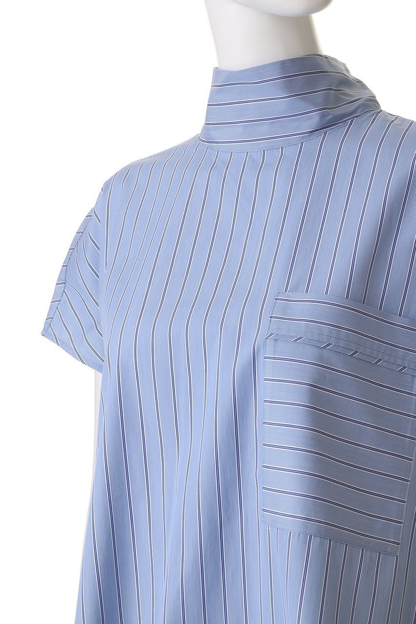 【アンクレイヴ/uncrave】のTHOMAS MASON ボウタイブラウス 人気、トレンドファッション・服の通販 founy(ファニー) 　ファッション　Fashion　レディースファッション　Fashion for Women　トップス・カットソー　Cut & Sew Tops　シャツ・ブラウス・オフィスカジュアル　Elegant Blouses & Button-Ups　ストライプ　Stripe, Striped Pattern　スリーブ　Sleeve, Long Sleeve / Short Sleeve　ドレス　Dress, One-Piece　ハイネック　High Neck, Mock Neck　フレンチ　French, French Style　リボン　Ribbon, Bow　ロング　Long, Long-Length　エレガント 上品　Elegant　other-5|ID: prp329100004878091 ipo3291000000036390032