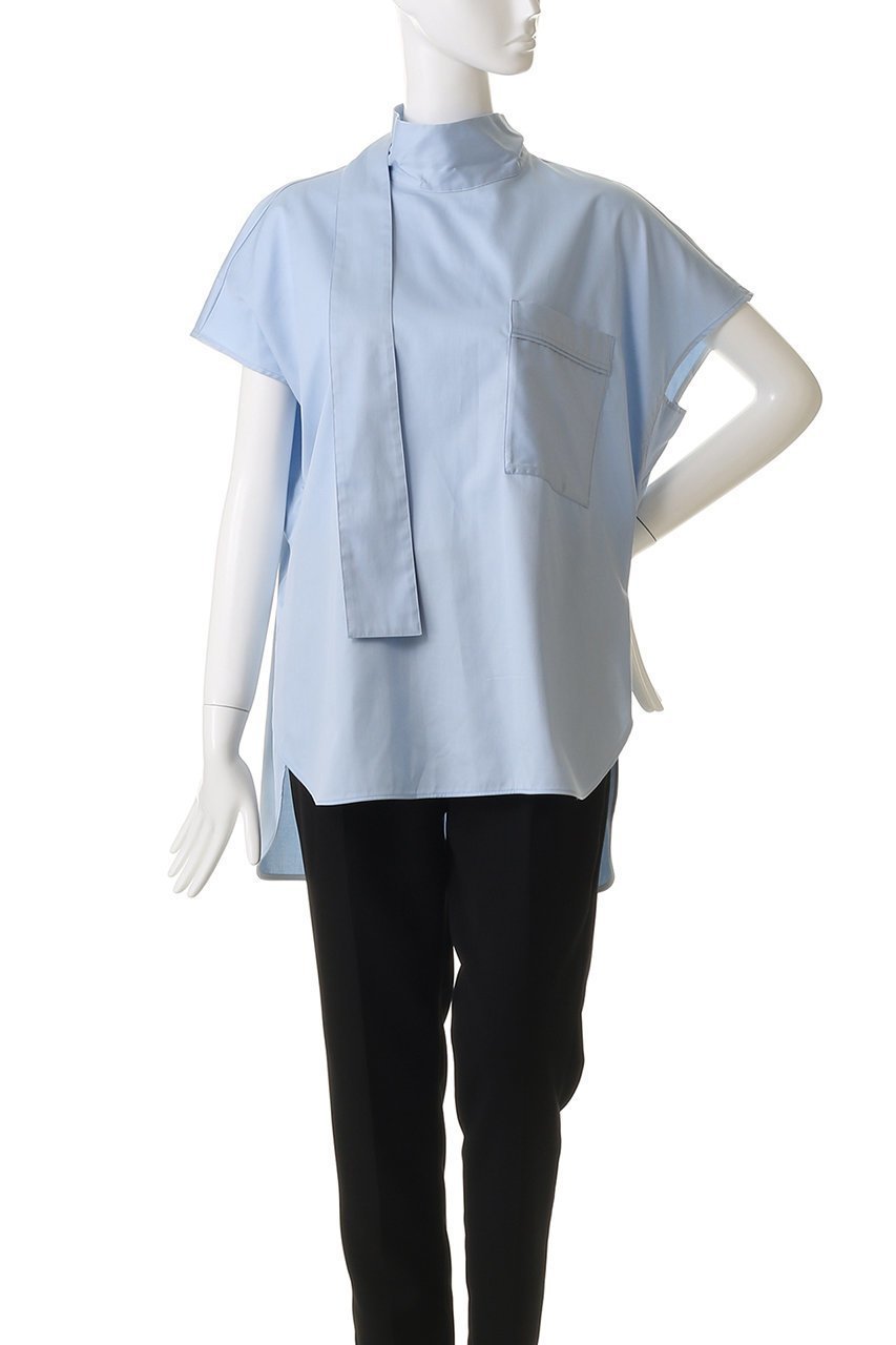 【アンクレイヴ/uncrave】のブロードクロス ボウタイブラウス 人気、トレンドファッション・服の通販 founy(ファニー) 　ファッション　Fashion　レディースファッション　Fashion for Women　トップス・カットソー　Cut & Sew Tops　シャツ・ブラウス・オフィスカジュアル　Elegant Blouses & Button-Ups　サテン　Satin, Glossy Fabric　スリーブ　Sleeve, Long Sleeve / Short Sleeve　ハイネック　High Neck, Mock Neck　フレンチ　French, French Style　ブロード　Broadcloth, Fine Cotton　リボン　Ribbon, Bow　ロング　Long, Long-Length　other-6|ID: prp329100004878092 ipo3291000000036390043