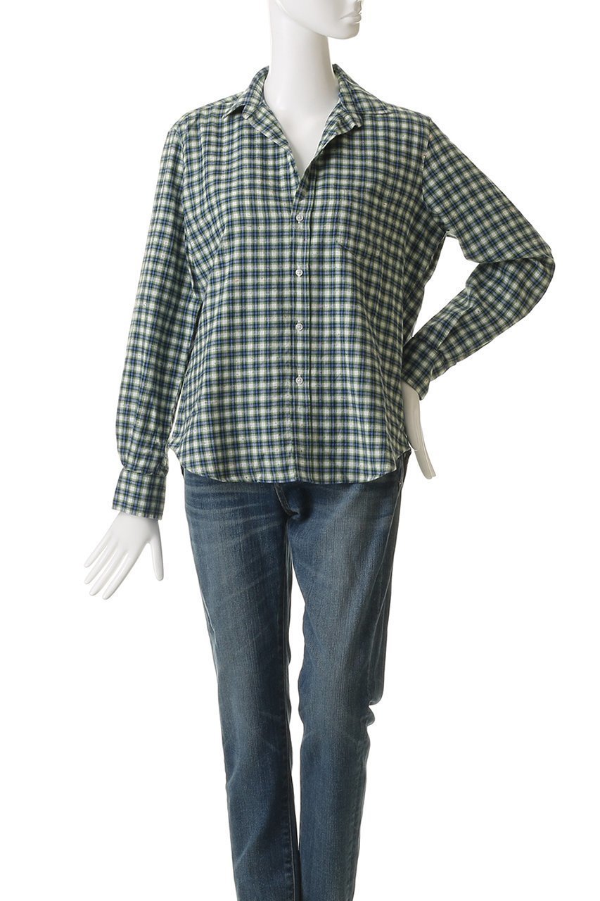 【フランク&アイリーン/Frank&Eileen】のEILEEN イタリアンコットン ミニチェック シャツ 人気、トレンドファッション・服の通販 founy(ファニー) 　ファッション　Fashion　レディースファッション　Fashion for Women　トップス・カットソー　Cut & Sew Tops　シャツ・ブラウス・オフィスカジュアル　Elegant Blouses & Button-Ups　スリーブ　Sleeve, Long Sleeve / Short Sleeve　チェック　Check, Plaid, Tartan　ロング　Long, Long-Length　定番　Standard, Basic Item　other-2|ID: prp329100004878098 ipo3291000000036390085