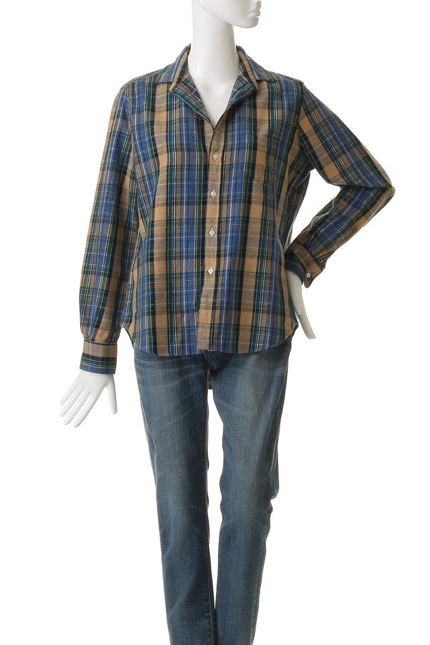 【フランク&アイリーン/Frank&Eileen】のEILEEN イタリアンコットン ブラウンチェック シャツ 人気、トレンドファッション・服の通販 founy(ファニー) 　ファッション　Fashion　レディースファッション　Fashion for Women　トップス・カットソー　Cut & Sew Tops　シャツ・ブラウス・オフィスカジュアル　Elegant Blouses & Button-Ups　スリーブ　Sleeve, Long Sleeve / Short Sleeve　チェック　Check, Plaid, Tartan　デニム　Denim, Jeans Material　リラックス　Relax, Relaxed Fit　ロング　Long, Long-Length　定番　Standard, Basic Item　無地　Plain, Solid Color　other-2|ID: prp329100004878099 ipo3291000000036390091