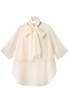 【ドメル/DOMELLE】のオーガンジー ブラウス 人気、トレンドファッション・服の通販 founy(ファニー) ファッション Fashion レディースファッション Fashion for Women トップス・カットソー Cut & Sew Tops シャツ・ブラウス・オフィスカジュアル Elegant Blouses & Button-Ups オーガンジー Organza Fabric ショート Short, Short Length スリーブ Sleeve, Long Sleeve / Short Sleeve バランス Balance, Style Balance リボン Ribbon, Bow thumbnail アイボリー|ID: prp329100004878112 ipo3291000000036390234