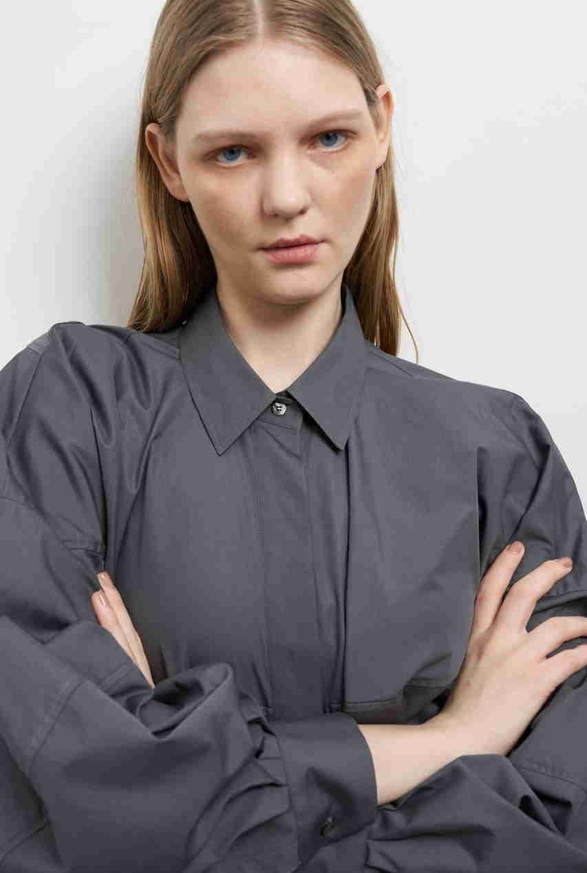 【ランバン オン ブルー/LANVIN en Bleu】のTHOMAS MASONボリュームシャツ 人気、トレンドファッション・服の通販 founy(ファニー) 　ファッション　Fashion　レディースファッション　Fashion for Women　トップス・カットソー　Cut & Sew Tops　シャツ・ブラウス・オフィスカジュアル　Elegant Blouses & Button-Ups　スリーブ　Sleeve, Long Sleeve / Short Sleeve　バランス　Balance, Style Balance　バルーン　Balloon, Balloon Silhouette　ファブリック　Fabric, Textile　フロント　Front, Front Design　ボトム　Bottoms, Lower Wear　マニッシュ　Mannish, Boyish　ロング　Long, Long-Length　エレガント 上品　Elegant　other-3|ID: prp329100004878120 ipo3291000000036390313