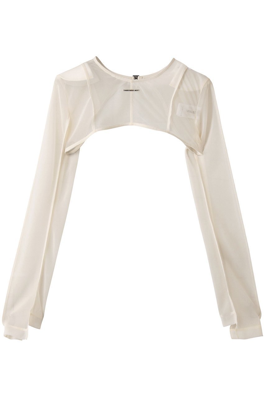 【プランク プロジェクト/PRANK PROJECT】のシアーショートボレロ / Sheer Short Bolero インテリア・キッズ・メンズ・レディースファッション・服の通販 founy(ファニー) 　ファッション　Fashion　レディースファッション　Fashion for Women　アウター　Coat / Outerwear Collection　ボレロ・ショート丈ジャケット / ドレス羽織りに　Boleros & Short Jackets　トップス・カットソー　Cut & Sew Tops　シャツ・ブラウス・オフィスカジュアル　Elegant Blouses & Button-Ups　おすすめ　Recommended / Our Picks　コンパクト　Compact, Small Size　シアー　Sheer, See-Through　ショート　Short, Short Length　スリーブ　Sleeve, Long Sleeve / Short Sleeve　タンク　Tank Top, Sleeveless Top　タンブラー　Tumbler, Travel Mug　チャーム　Charm, Pendant　プレート　Plate, Dish　ボレロ　Bolero, Short Cardigan　ロング　Long, Long-Length　エレガント 上品　Elegant　夏　Summer　WHT(ホワイト)|ID: prp329100004878138 ipo3291000000036390565