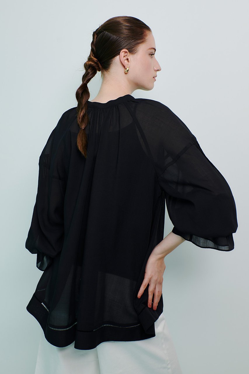 【アルアバイル/allureville】のソフトオーガンジーブラウス 人気、トレンドファッション・服の通販 founy(ファニー) ファッション Fashion レディースファッション Fashion for Women トップス・カットソー Cut & Sew Tops シャツ・ブラウス・オフィスカジュアル Elegant Blouses & Button-Ups エアリー Airy Texture オーガンジー Organza Fabric シャーリング Shirring, Ruched スリーブ Sleeve, Long Sleeve / Short Sleeve ヘムライン Hemline, Bottom Cut ボトム Bottoms, Lower Wear ロング Long, Long-Length エレガント 上品 Elegant other-8|ID: prp329100004878152 ipo3291000000036390725