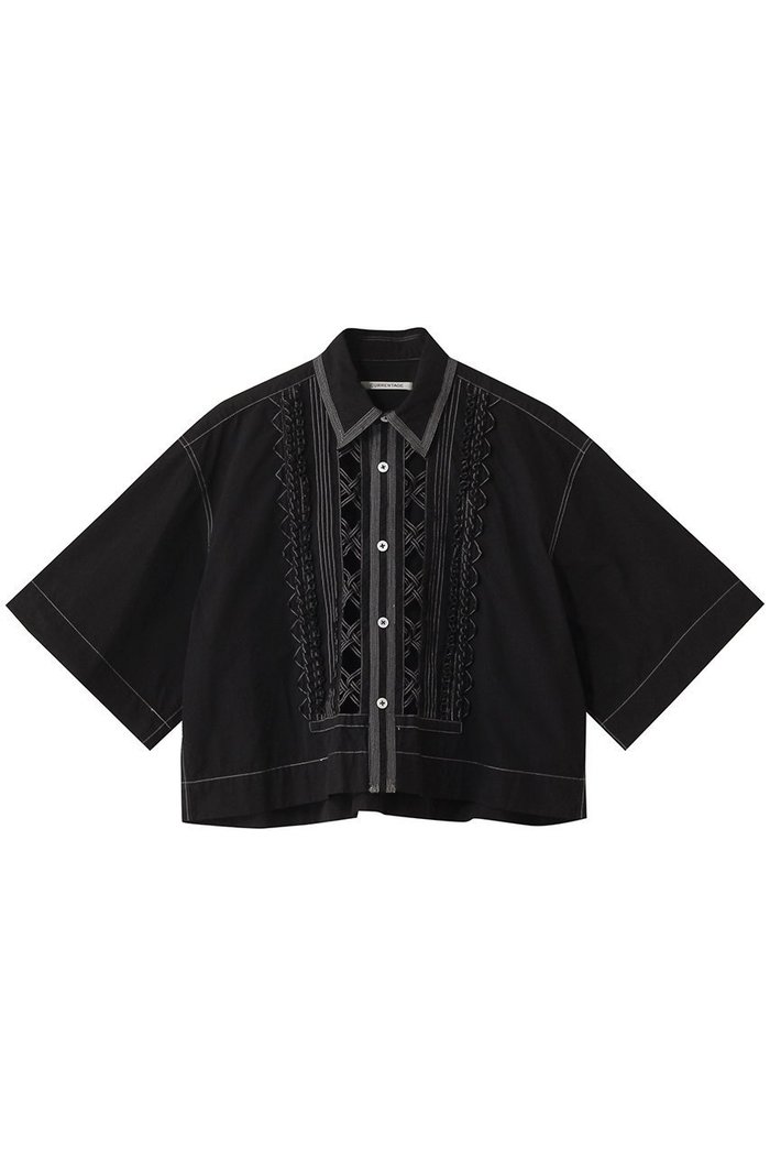 【マルティニーク/martinique】の【CURRENTAGE】タイプライターシャツ インテリア・キッズ・メンズ・レディースファッション・服の通販 founy(ファニー) https://founy.com/ ファッション Fashion レディースファッション Fashion for Women トップス・カットソー Cut & Sew Tops シャツ・ブラウス・オフィスカジュアル Elegant Blouses & Button-Ups ショート Short, Short Length スリーブ Sleeve, Long Sleeve / Short Sleeve タイプライター Typewriter Fabric, Crisp Cotton バランス Balance, Style Balance モノトーン Monotone, Black and White レース Lace, Lace Fabric ワイド Wide, Wide Fit エレガント 上品 Elegant |ID: prp329100004878210 ipo3291000000036391175