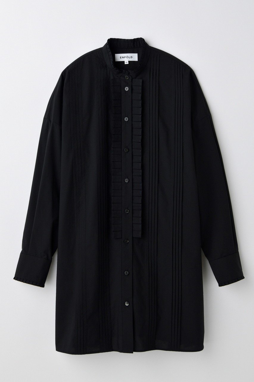 【エンフォルド/ENFOLD】のLOOSE SHIRT/シャツ インテリア・キッズ・メンズ・レディースファッション・服の通販 founy(ファニー) 　ファッション　Fashion　レディースファッション　Fashion for Women　トップス・カットソー　Cut & Sew Tops　シャツ・ブラウス・オフィスカジュアル　Elegant Blouses & Button-Ups　おすすめ　Recommended / Our Picks　クラシカル　Classical, Vintage-Inspired　クラシック　Classic, Timeless Style　ショート　Short, Short Length　スリーブ　Sleeve, Long Sleeve / Short Sleeve　フェミニン　Feminine, Girly　フリル　Frill, Ruffle　ルーズ　Loose, Oversized　ロング　Long, Long-Length　ワイド　Wide, Wide Fit　今季　This Season, Current Season　ブラック|ID: prp329100004878231 ipo3291000000036391334