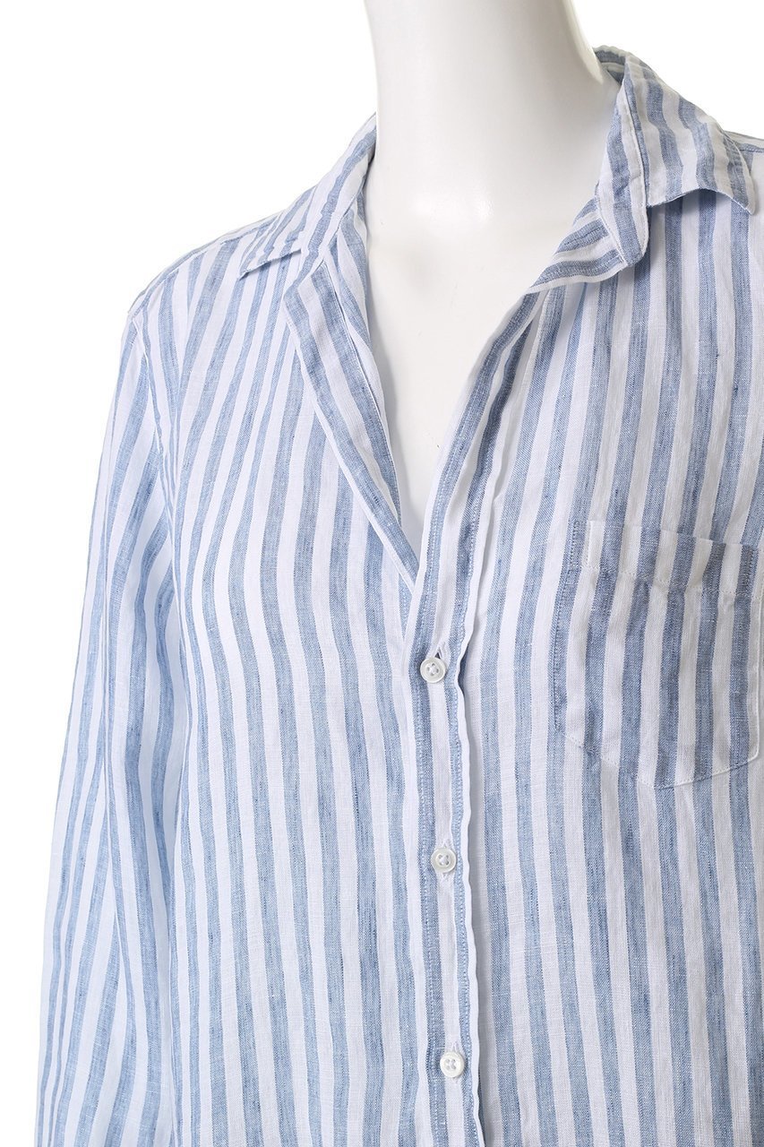 【フランク&アイリーン/Frank&Eileen】のEILEEN イタリアンリネン ボールドストライプ シャツ 人気、トレンドファッション・服の通販 founy(ファニー) 　ファッション　Fashion　レディースファッション　Fashion for Women　トップス・カットソー　Cut & Sew Tops　シャツ・ブラウス・オフィスカジュアル　Elegant Blouses & Button-Ups　ストライプ　Stripe, Striped Pattern　スリーブ　Sleeve, Long Sleeve / Short Sleeve　ボトム　Bottoms, Lower Wear　リネン　Linen, Linen Fabric　リラックス　Relax, Relaxed Fit　ロング　Long, Long-Length　other-5|ID: prp329100004878258 ipo3291000000036391593