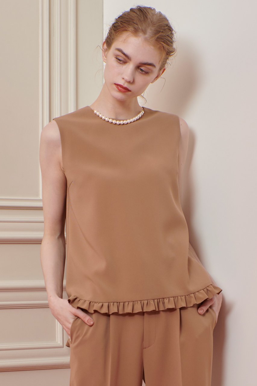 【アルアバイル/allureville】の【LOULOU WILLOUGHBY】パールネックレス付きフリルブラウス 人気、トレンドファッション・服の通販 founy(ファニー) 　ファッション　Fashion　レディースファッション　Fashion for Women　トップス・カットソー　Cut & Sew Tops　キャミソール&ノースリーブ　Camisoles & Sleeveless Tops　シャツ・ブラウス・オフィスカジュアル　Elegant Blouses & Button-Ups　ジュエリー　Jewelry　ネックレス　Necklaces & Pendants　ダブル　Double, Double-Breasted　ネックレス　Necklace, Pendant Necklace　ノースリーブ　Sleeveless, No-Sleeve　パール　Pearl, Pearl Accent　フリル　Frill, Ruffle　フレア　Flare, Flared　other-5|ID: prp329100004878270 ipo3291000000036391912