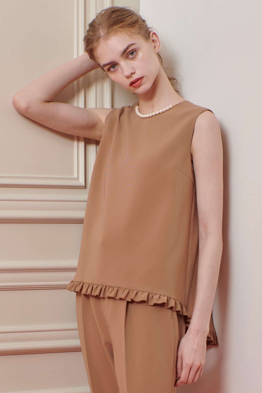 【アルアバイル/allureville】の【LOULOU WILLOUGHBY】パールネックレス付きフリルブラウス 人気、トレンドファッション・服の通販 founy(ファニー) 　ファッション　Fashion　レディースファッション　Fashion for Women　トップス・カットソー　Cut & Sew Tops　キャミソール&ノースリーブ　Camisoles & Sleeveless Tops　シャツ・ブラウス・オフィスカジュアル　Elegant Blouses & Button-Ups　ジュエリー　Jewelry　ネックレス　Necklaces & Pendants　ダブル　Double, Double-Breasted　ネックレス　Necklace, Pendant Necklace　ノースリーブ　Sleeveless, No-Sleeve　パール　Pearl, Pearl Accent　フリル　Frill, Ruffle　フレア　Flare, Flared　other-6|ID: prp329100004878270 ipo3291000000036391913