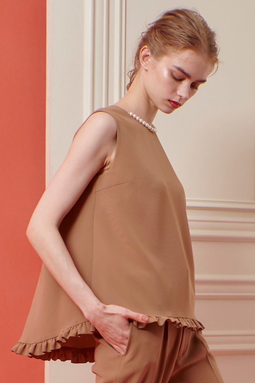 【アルアバイル/allureville】の【LOULOU WILLOUGHBY】パールネックレス付きフリルブラウス 人気、トレンドファッション・服の通販 founy(ファニー) 　ファッション　Fashion　レディースファッション　Fashion for Women　トップス・カットソー　Cut & Sew Tops　キャミソール&ノースリーブ　Camisoles & Sleeveless Tops　シャツ・ブラウス・オフィスカジュアル　Elegant Blouses & Button-Ups　ジュエリー　Jewelry　ネックレス　Necklaces & Pendants　ダブル　Double, Double-Breasted　ネックレス　Necklace, Pendant Necklace　ノースリーブ　Sleeveless, No-Sleeve　パール　Pearl, Pearl Accent　フリル　Frill, Ruffle　フレア　Flare, Flared　other-7|ID: prp329100004878270 ipo3291000000036391914