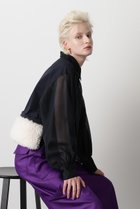 【ヒューエルミュージアム/hueLe Museum】の【STUMBLY】Fur Trim Combination Blouse ネイビー|ID: prp329100004878276 ipo3291000000036392020