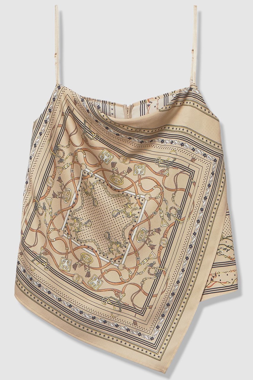 【アナイ/ANAYI】の【セットアップ対象商品】スカーフプリントキャミソール インテリア・キッズ・メンズ・レディースファッション・服の通販 founy(ファニー) 　ファッション　Fashion　レディースファッション　Fashion for Women　トップス・カットソー　Cut & Sew Tops　キャミソール&ノースリーブ　Camisoles & Sleeveless Tops　シャツ・ブラウス・オフィスカジュアル　Elegant Blouses & Button-Ups　おすすめ　Recommended / Our Picks　アシンメトリー　Asymmetrical Style　カットソー　Cut and Sewn Top　キャミソール　Camisole, Spaghetti Strap Top　スカーフ　Scarf, Neckwear　セットアップ　Set-Up, Coordinated Outfit　チェーン　Chain, Chain Strap　トレンド　Trend, Trending Now　ドット　Polka Dot, Dot Pattern　ノースリーブ　Sleeveless, No-Sleeve　プリント　Print, Printed Pattern　モチーフ　Motif, Design Theme　再入荷　Restock / Back in Stock　ベージュ|ID: prp329100004878320 ipo3291000000036393134
