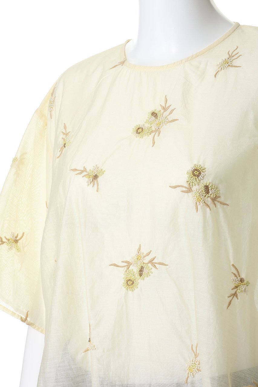 【カレンソロジー/Curensology】のフラワービーズTOPS 人気、トレンドファッション・服の通販 founy(ファニー) 　ファッション　Fashion　レディースファッション　Fashion for Women　トップス・カットソー　Cut & Sew Tops　シャツ・ブラウス・オフィスカジュアル　Elegant Blouses & Button-Ups　ショート　Short, Short Length　スリーブ　Sleeve, Long Sleeve / Short Sleeve　フラワー　Flower, Floral　モチーフ　Motif, Design Theme　エレガント 上品　Elegant　夏　Summer　新作・新入荷　New Arrivals / New In　春　Spring　S/S・春夏　SS, Spring/Summer, Warm Season　other-5|ID: prp329100004878321 ipo3291000000036393148