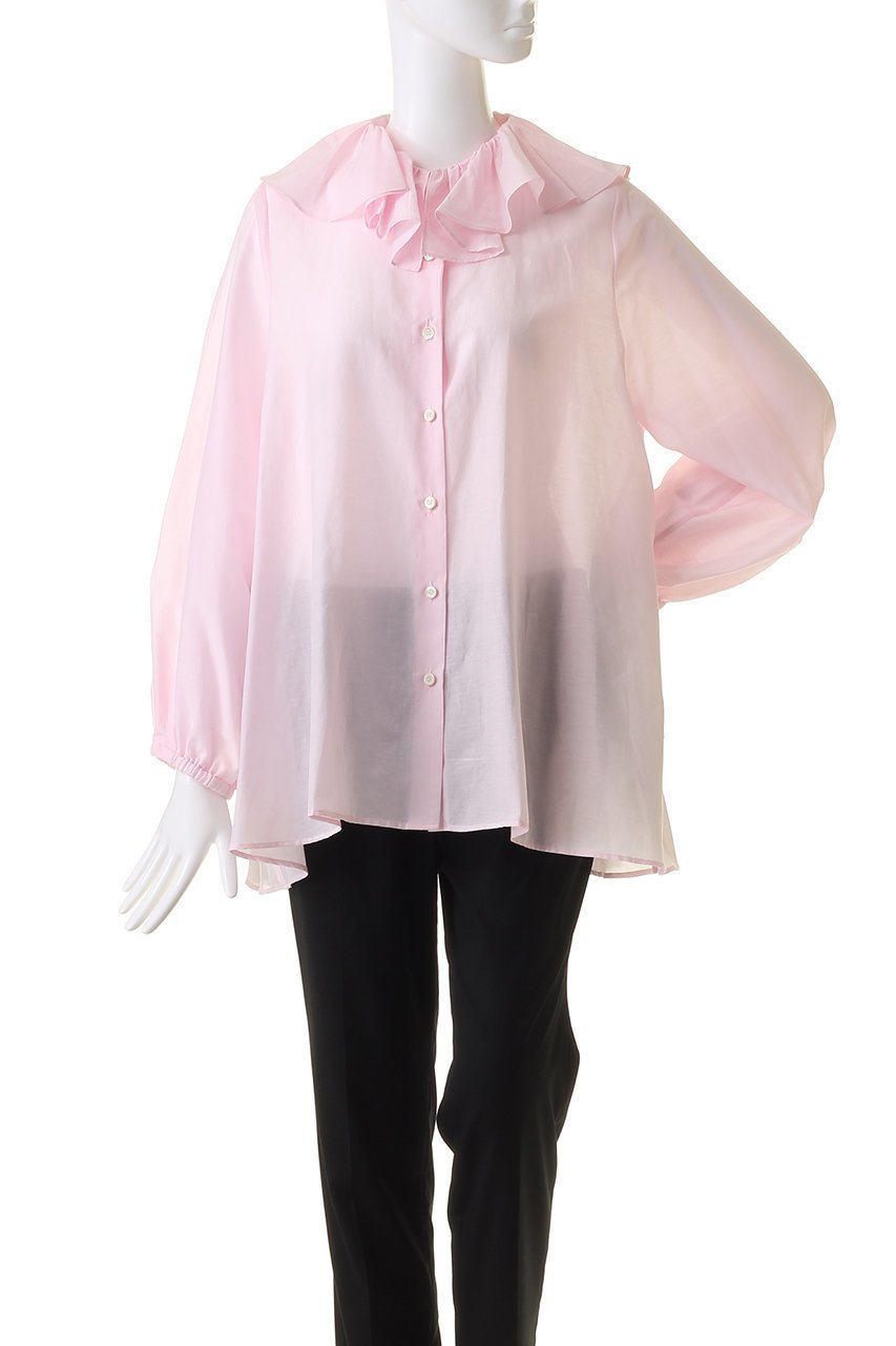 【ジェイドット/j.】のコットンシルクボイルフリル衿ブラウス 人気、トレンドファッション・服の通販 founy(ファニー) 　ファッション　Fashion　レディースファッション　Fashion for Women　トップス・カットソー　Cut & Sew Tops　シャツ・ブラウス・オフィスカジュアル　Elegant Blouses & Button-Ups　シルク　Silk, 100% Silk　スリーブ　Sleeve, Long Sleeve / Short Sleeve　パーティ　Party, Party Style　フェミニン　Feminine, Girly　フリル　Frill, Ruffle　ロング　Long, Long-Length　other-2|ID: prp329100004878337 ipo3291000000036393429