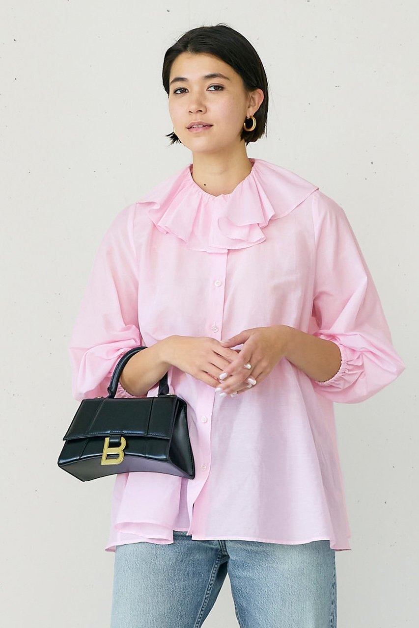 【ジェイドット/j.】のコットンシルクボイルフリル衿ブラウス 人気、トレンドファッション・服の通販 founy(ファニー) 　ファッション　Fashion　レディースファッション　Fashion for Women　トップス・カットソー　Cut & Sew Tops　シャツ・ブラウス・オフィスカジュアル　Elegant Blouses & Button-Ups　シルク　Silk, 100% Silk　スリーブ　Sleeve, Long Sleeve / Short Sleeve　パーティ　Party, Party Style　フェミニン　Feminine, Girly　フリル　Frill, Ruffle　ロング　Long, Long-Length　other-8|ID: prp329100004878337 ipo3291000000036393435