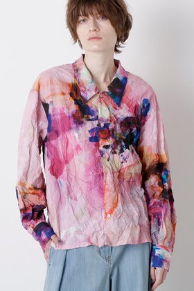 【ヒューエルミュージアム/hueLe Museum】 【STUMBLY】Crushed Art Print Shirts人気、トレンドファッション・服の通販 founy(ファニー) ファッション Fashion レディースファッション Fashion for Women トップス・カットソー Cut & Sew Tops シャツ・ブラウス・オフィスカジュアル Elegant Blouses & Button-Ups ロングTシャツ・Tシャツ Longline T-Shirts & Tees スクエア Square, Square Shape スリーブ Sleeve, Long Sleeve / Short Sleeve タイプライター Typewriter Fabric, Crisp Cotton プリーツ Pleats, Pleated ロング Long, Long-Length |ID:prp329100004878447