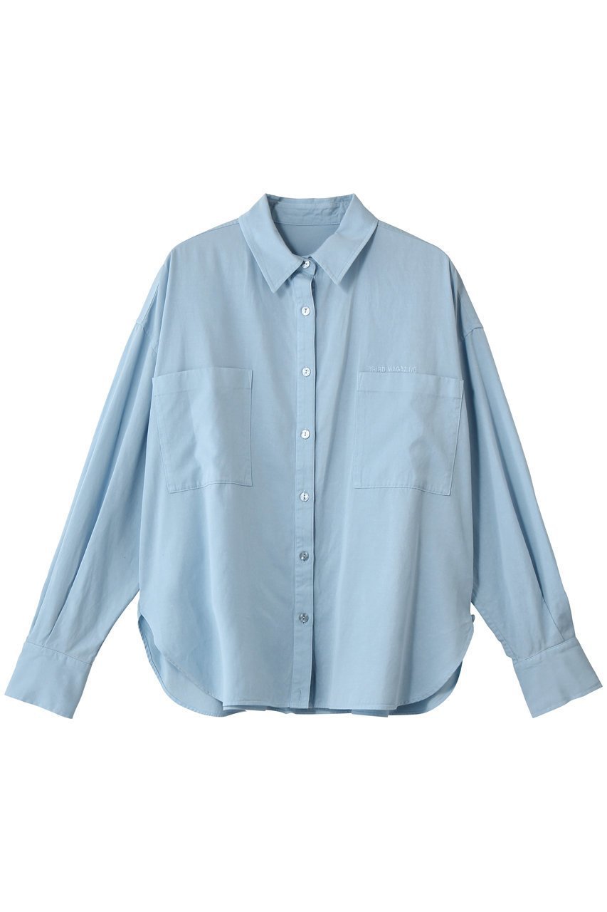 【サードマガジン/THIRD MAGAZINE】の後染め2WAYシャツ インテリア・キッズ・メンズ・レディースファッション・服の通販 founy(ファニー) 　ファッション　Fashion　レディースファッション　Fashion for Women　トップス・カットソー　Cut & Sew Tops　シャツ・ブラウス・オフィスカジュアル　Elegant Blouses & Button-Ups　カシュクール　Wrap Design　スリーブ　Sleeve, Long Sleeve / Short Sleeve　ポケット　Pocket, Pocket Detail　ロング　Long, Long-Length　夏　Summer　新作・新入荷　New Arrivals / New In　春　Spring　S/S・春夏　SS, Spring/Summer, Warm Season　長袖　Long Sleeve, Full Sleeve　ブルー|ID: prp329100004878581 ipo3291000000036396703