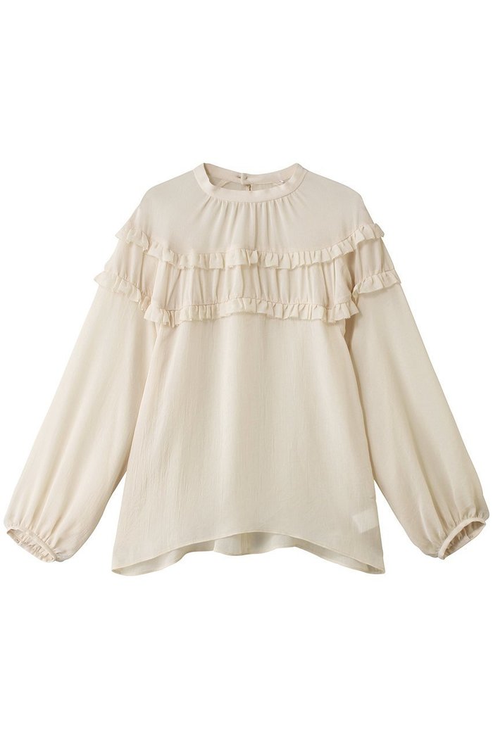 【デザイン ワークス/DESIGN WORKS】のジョーゼットシアーフリルブラウス インテリア・キッズ・メンズ・レディースファッション・服の通販 founy(ファニー) https://founy.com/ ファッション Fashion レディースファッション Fashion for Women トップス・カットソー Cut & Sew Tops シャツ・ブラウス・オフィスカジュアル Elegant Blouses & Button-Ups おすすめ Recommended / Our Picks ジョーゼット Georgette, Semi-Sheer Fabric スラックス Slacks, Dress Pants スリーブ Sleeve, Long Sleeve / Short Sleeve デニム Denim, Jeans Material バランス Balance, Style Balance ボトム Bottoms, Lower Wear ミックス Mix, Mixed Style ヨーク Yoke, Yoke Design ロング Long, Long-Length エレガント 上品 Elegant 新作・新入荷 New Arrivals / New In |ID: prp329100004878595 ipo3291000000036396924