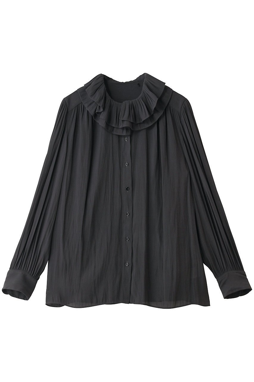 【デザイン ワークス/DESIGN WORKS】のダブル襟シアーブラウス インテリア・キッズ・メンズ・レディースファッション・服の通販 founy(ファニー) 　ファッション　Fashion　レディースファッション　Fashion for Women　トップス・カットソー　Cut & Sew Tops　シャツ・ブラウス・オフィスカジュアル　Elegant Blouses & Button-Ups　おすすめ　Recommended / Our Picks　シアー　Sheer, See-Through　ジャケット　Jacket, Outerwear　スリーブ　Sleeve, Long Sleeve / Short Sleeve　ダブル　Double, Double-Breasted　バランス　Balance, Style Balance　ブルゾン　Blouson, Bomber Jacket　ロング　Long, Long-Length　エレガント 上品　Elegant　新作・新入荷　New Arrivals / New In　チャコールグレー|ID: prp329100004878596 ipo3291000000036396937