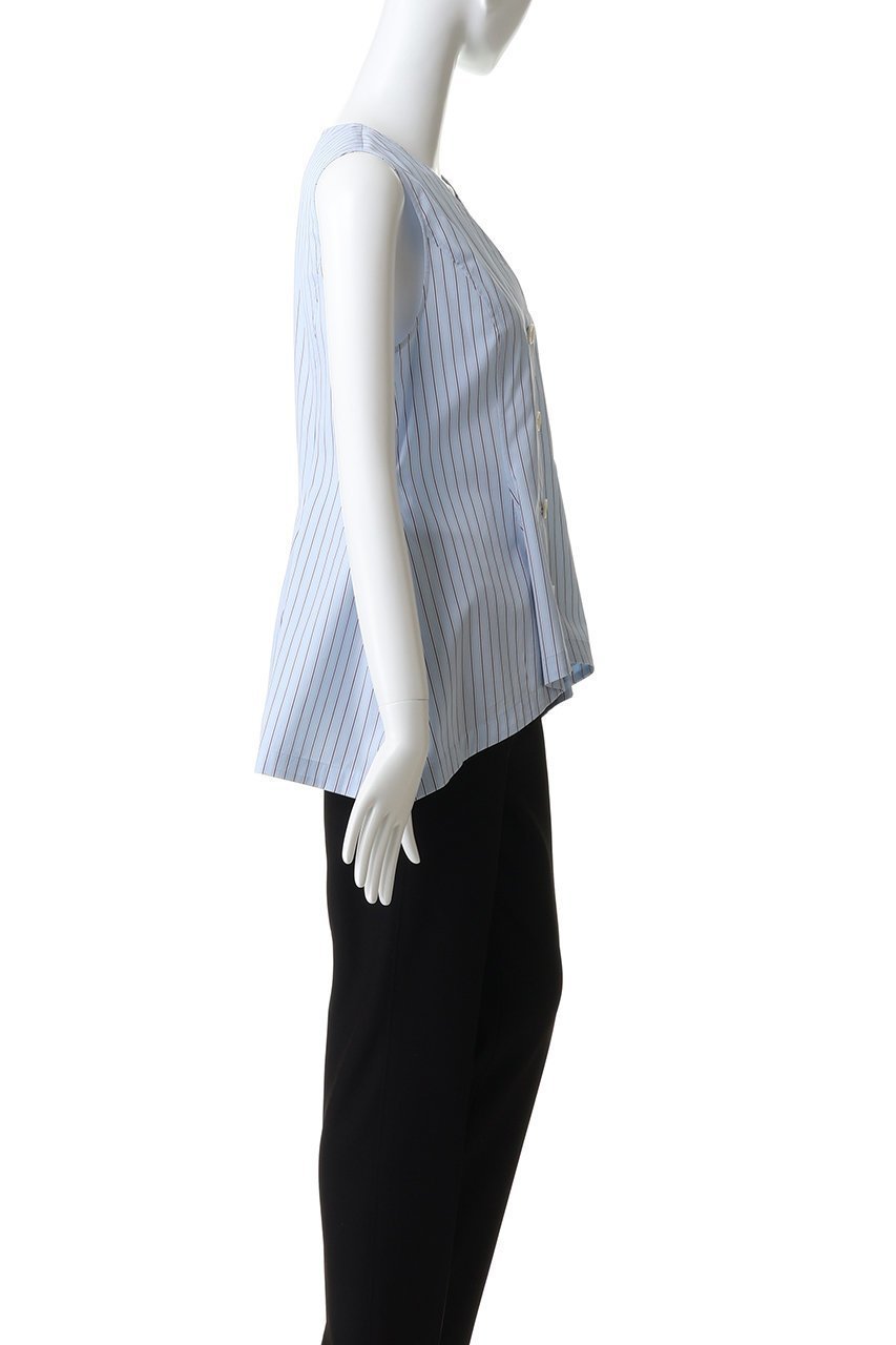 【アンクレイヴ/uncrave】のTHOMAS MASON ペプラムジレブラウス 人気、トレンドファッション・服の通販 founy(ファニー) 　ファッション　Fashion　レディースファッション　Fashion for Women　アウター　Coat / Outerwear Collection　トップス・カットソー　Cut & Sew Tops　キャミソール&ノースリーブ　Camisoles & Sleeveless Tops　シャツ・ブラウス・オフィスカジュアル　Elegant Blouses & Button-Ups　ベスト&ジレ / 重ね着スタイル　Vests & Gilets　コルセット　Corset, Bustier　シェイプ　Shape, Slim Fit　ストライプ　Stripe, Striped Pattern　セットアップ　Set-Up, Coordinated Outfit　ドレス　Dress, One-Piece　ノースリーブ　Sleeveless, No-Sleeve　ペプラム　Peplum, Flared Hem　再入荷　Restock / Back in Stock　other-3|ID: prp329100004878609 ipo3291000000036397018