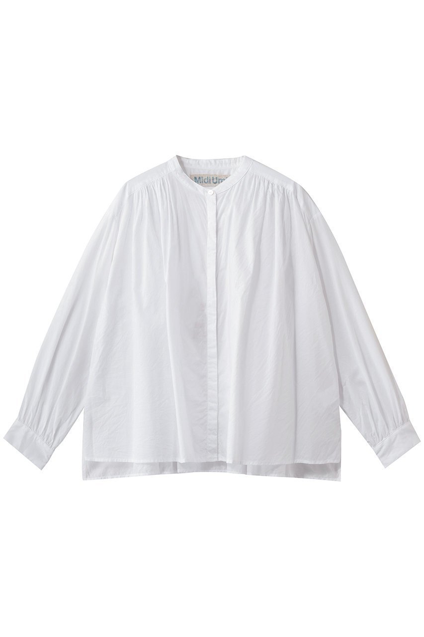 【ミディウミ/MidiUmi】のgathered wide shirt シャツ 人気、トレンドファッション・服の通販 founy(ファニー) 　ファッション　Fashion　レディースファッション　Fashion for Women　トップス・カットソー　Cut & Sew Tops　シャツ・ブラウス・オフィスカジュアル　Elegant Blouses & Button-Ups　ギャザー　Gathered, Ruffled　スリーブ　Sleeve, Long Sleeve / Short Sleeve　デニム　Denim, Jeans Material　フェミニン　Feminine, Girly　フレア　Flare, Flared　リラックス　Relax, Relaxed Fit　ロング　Long, Long-Length　新作・新入荷　New Arrivals / New In　 other-1|ID: prp329100004878622 ipo3291000000036397117
