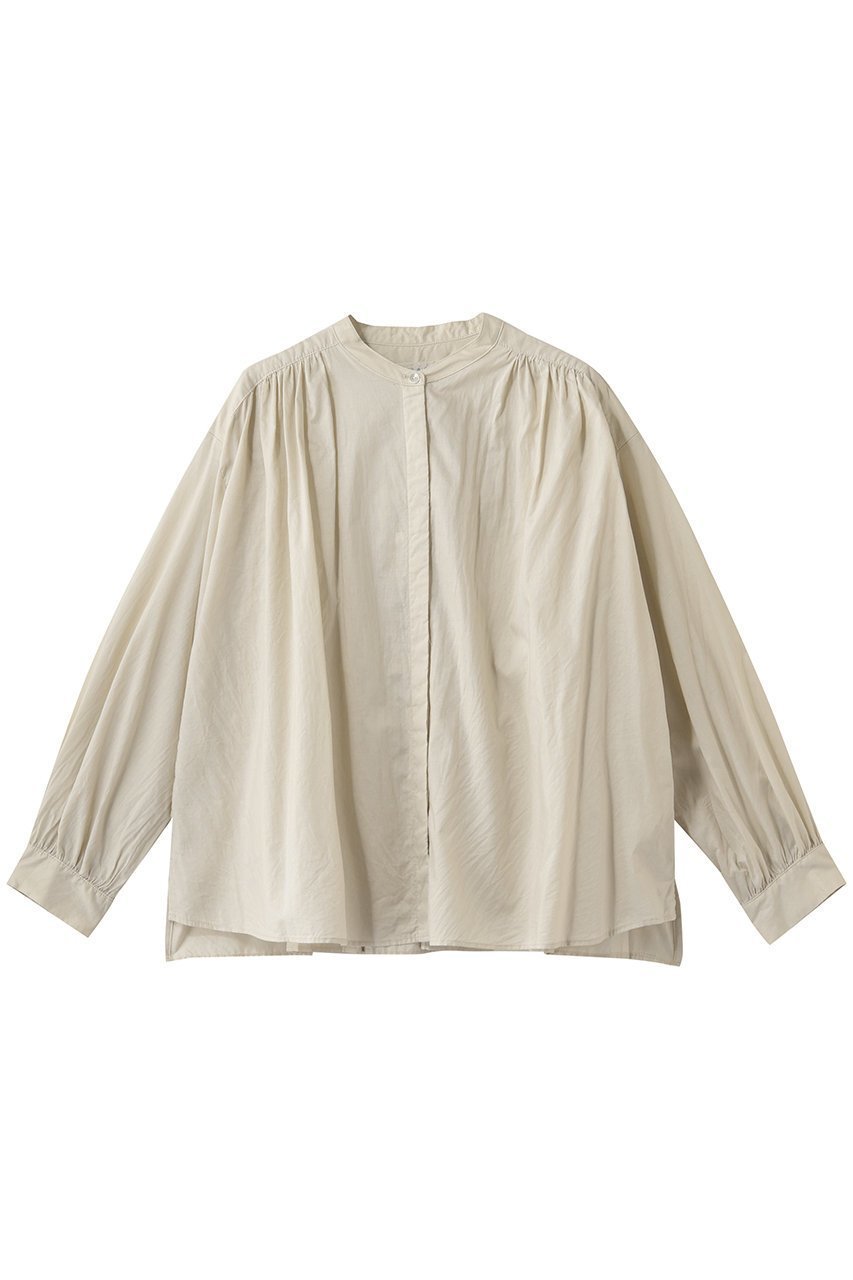 【ミディウミ/MidiUmi】のgathered wide shirt シャツ インテリア・キッズ・メンズ・レディースファッション・服の通販 founy(ファニー) 　ファッション　Fashion　レディースファッション　Fashion for Women　トップス・カットソー　Cut & Sew Tops　シャツ・ブラウス・オフィスカジュアル　Elegant Blouses & Button-Ups　ギャザー　Gathered, Ruffled　スリーブ　Sleeve, Long Sleeve / Short Sleeve　デニム　Denim, Jeans Material　フェミニン　Feminine, Girly　フレア　Flare, Flared　リラックス　Relax, Relaxed Fit　ロング　Long, Long-Length　新作・新入荷　New Arrivals / New In　beige|ID: prp329100004878622 ipo3291000000036397119