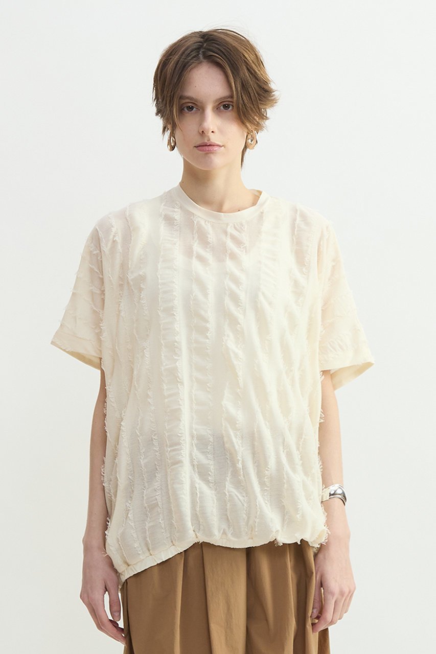 【プレインピープル/PLAIN PEOPLE】のストライプカットJQバルーンブラウス 人気、トレンドファッション・服の通販 founy(ファニー) 　ファッション　Fashion　レディースファッション　Fashion for Women　トップス・カットソー　Cut & Sew Tops　シャツ・ブラウス・オフィスカジュアル　Elegant Blouses & Button-Ups　キャミソール　Camisole, Spaghetti Strap Top　ショート　Short, Short Length　ストライプ　Stripe, Striped Pattern　スリーブ　Sleeve, Long Sleeve / Short Sleeve　チュニック　Tunic, Long Top　ドレス　Dress, One-Piece　バランス　Balance, Style Balance　バルーン　Balloon, Balloon Silhouette　新作・新入荷　New Arrivals / New In　 other-1|ID: prp329100004878634 ipo3291000000036397218