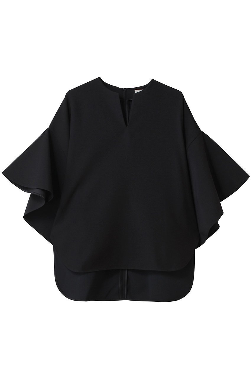 【ル フィル/LE PHIL】の2WAYツイルフレアブラウス インテリア・キッズ・メンズ・レディースファッション・服の通販 founy(ファニー) 　ファッション　Fashion　レディースファッション　Fashion for Women　トップス・カットソー　Cut & Sew Tops　シャツ・ブラウス・オフィスカジュアル　Elegant Blouses & Button-Ups　ショート　Short, Short Length　ストレッチ　Stretch, Stretchy Fabric　ストレート　Straight, Straight Cut　スリーブ　Sleeve, Long Sleeve / Short Sleeve　フェミニン　Feminine, Girly　フォーマル　Formal, Dressy　フレア　Flare, Flared　定番　Standard, Basic Item　ブラック|ID: prp329100004878640 ipo3291000000036397300