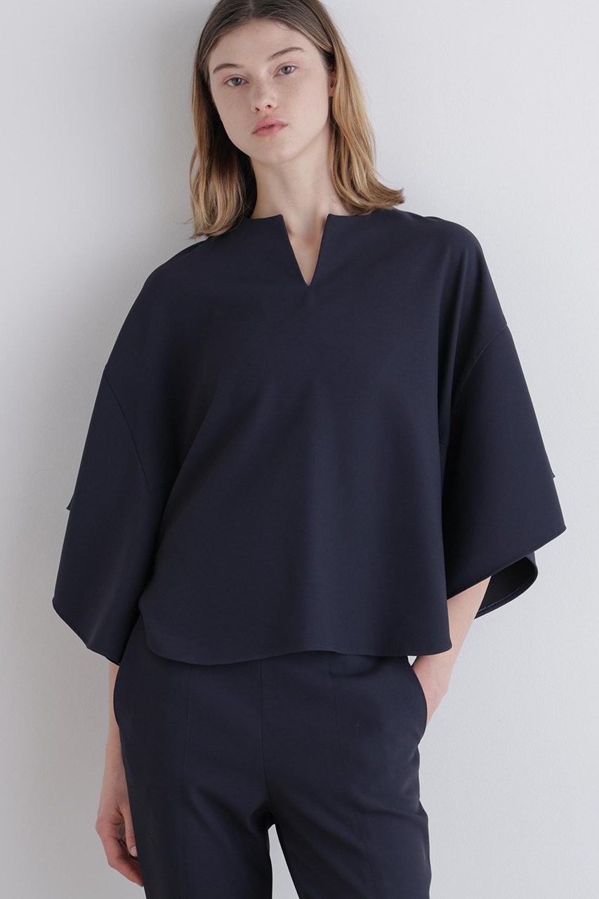 【ル フィル/LE PHIL】の2WAYツイルフレアブラウス 人気、トレンドファッション・服の通販 founy(ファニー) 　ファッション　Fashion　レディースファッション　Fashion for Women　トップス・カットソー　Cut & Sew Tops　シャツ・ブラウス・オフィスカジュアル　Elegant Blouses & Button-Ups　ショート　Short, Short Length　ストレッチ　Stretch, Stretchy Fabric　ストレート　Straight, Straight Cut　スリーブ　Sleeve, Long Sleeve / Short Sleeve　フェミニン　Feminine, Girly　フォーマル　Formal, Dressy　フレア　Flare, Flared　定番　Standard, Basic Item　other-2|ID: prp329100004878640 ipo3291000000036397303