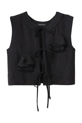 【メゾンスペシャル/MAISON SPECIAL】 Flower Rustic Tops/フラワーラスティックトップス人気、トレンドファッション・服の通販 founy(ファニー) ファッション Fashion レディースファッション Fashion for Women トップス・カットソー Cut & Sew Tops キャミソール&ノースリーブ Camisoles & Sleeveless Tops シャツ・ブラウス・オフィスカジュアル Elegant Blouses & Button-Ups インナー Innerwear コンパクト Compact, Small Size ノースリーブ Sleeveless, No-Sleeve ビスチェ Bustier, Corset Top フラワー Flower, Floral フロント Front, Front Design モチーフ Motif, Design Theme リボン Ribbon, Bow |ID:prp329100004878645