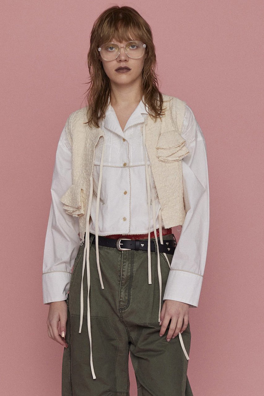 【メゾンスペシャル/MAISON SPECIAL】のFlower Rustic Tops/フラワーラスティックトップス 人気、トレンドファッション・服の通販 founy(ファニー) 　ファッション　Fashion　レディースファッション　Fashion for Women　トップス・カットソー　Cut & Sew Tops　キャミソール&ノースリーブ　Camisoles & Sleeveless Tops　シャツ・ブラウス・オフィスカジュアル　Elegant Blouses & Button-Ups　インナー　Innerwear　コンパクト　Compact, Small Size　ノースリーブ　Sleeveless, No-Sleeve　ビスチェ　Bustier, Corset Top　フラワー　Flower, Floral　フロント　Front, Front Design　モチーフ　Motif, Design Theme　リボン　Ribbon, Bow　other-7|ID: prp329100004878645 ipo3291000000036397786