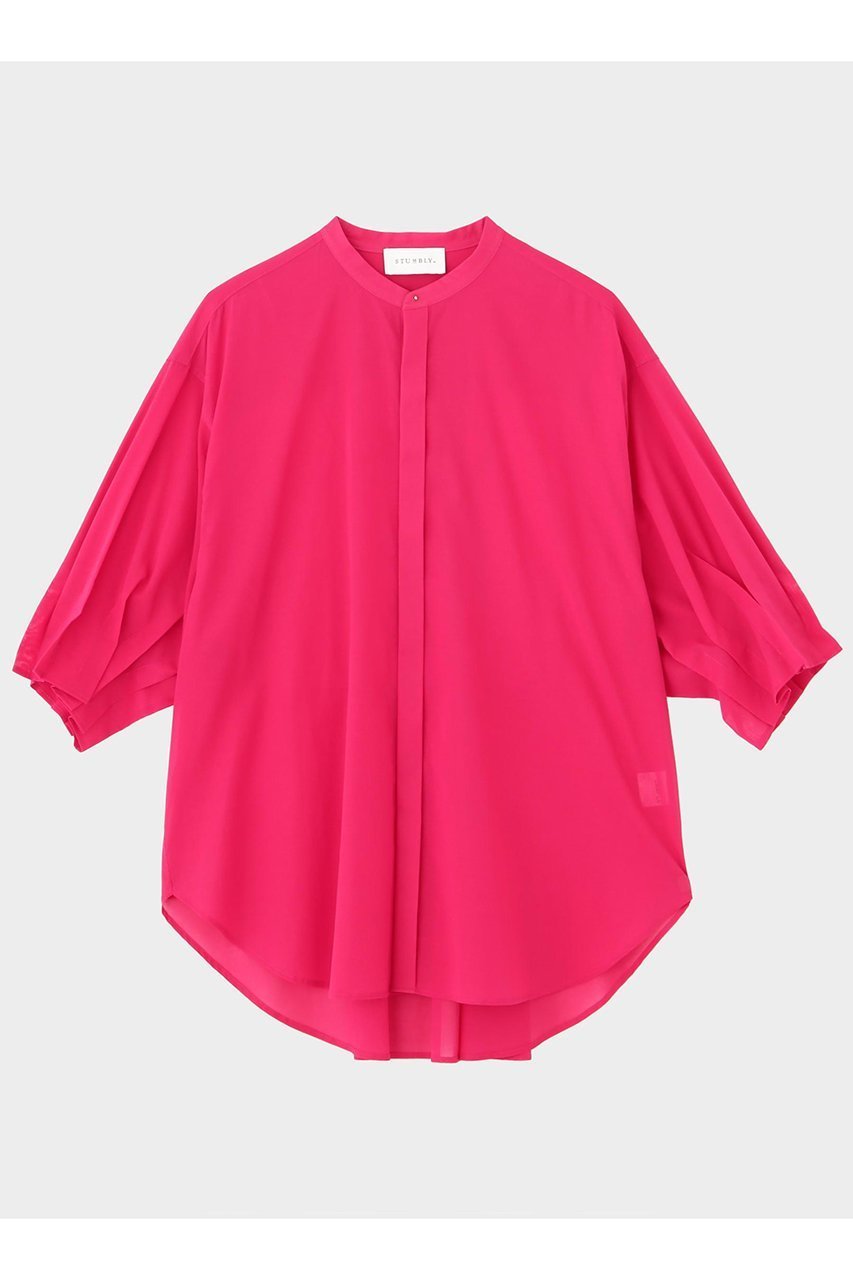 【ヒューエルミュージアム/hueLe Museum】の【STUMBLY】Tuck Sleeve Shirt 人気、トレンドファッション・服の通販 founy(ファニー) 　ファッション　Fashion　レディースファッション　Fashion for Women　トップス・カットソー　Cut & Sew Tops　シャツ・ブラウス・オフィスカジュアル　Elegant Blouses & Button-Ups　ショート　Short, Short Length　スリーブ　Sleeve, Long Sleeve / Short Sleeve　ハーフ　Half, Half-Length　フォルム　Silhouette, Form　other-2|ID: prp329100004878646 ipo3291000000036397987