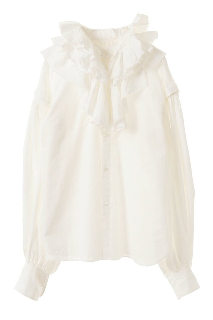 【カレンテージ/CURRENTAGE】の2WAYラッフルフリルブラウス インテリア・キッズ・メンズ・レディースファッション・服の通販 founy(ファニー) https://founy.com/ ファッション Fashion レディースファッション Fashion for Women トップス・カットソー Cut & Sew Tops シャツ・ブラウス・オフィスカジュアル Elegant Blouses & Button-Ups シルク Silk, 100% Silk スリーブ Sleeve, Long Sleeve / Short Sleeve フェミニン Feminine, Girly フリル Frill, Ruffle フロント Front, Front Design リラックス Relax, Relaxed Fit ロング Long, Long-Length |ID: prp329100004878652 ipo3291000000036398114