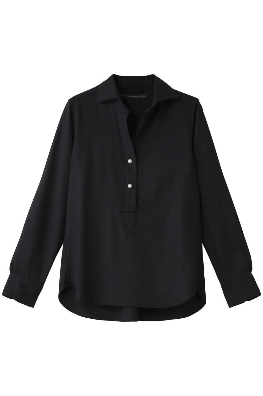 【マルティニーク/martinique】の《定番》サキソニーパールスキッパー インテリア・キッズ・メンズ・レディースファッション・服の通販 founy(ファニー) 　ファッション　Fashion　レディースファッション　Fashion for Women　トップス・カットソー　Cut & Sew Tops　シャツ・ブラウス・オフィスカジュアル　Elegant Blouses & Button-Ups　おすすめ　Recommended / Our Picks　スキッパー　Skipper, Open Collar　スリーブ　Sleeve, Long Sleeve / Short Sleeve　パール　Pearl, Pearl Accent　ロング　Long, Long-Length　ワイド　Wide, Wide Fit　エレガント 上品　Elegant　定番　Standard, Basic Item　A/W・秋冬　Autumn/Winter　ネイビー|ID: prp329100004878660 ipo3291000000036399114