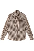 【アルアバイル/allureville】の【Loulou Willoughby】デシンドットフリルボウタイBL A 人気、トレンドファッション・服の通販 founy(ファニー) ファッション Fashion レディースファッション Fashion for Women トップス・カットソー Cut & Sew Tops シャツ・ブラウス・オフィスカジュアル Elegant Blouses & Button-Ups スタンド Stand Collar, Upright Stand スリーブ Sleeve, Long Sleeve / Short Sleeve ドット Polka Dot, Dot Pattern フリル Frill, Ruffle プリント Print, Printed Pattern ロング Long, Long-Length 人気 Popular, Best Seller thumbnail ライトベージュ|ID: prp329100004878662 ipo3291000000036399297