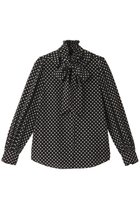 【アルアバイル/allureville】の【Loulou Willoughby】デシンドットフリルボウタイBL A 人気、トレンドファッション・服の通販 founy(ファニー) ファッション Fashion レディースファッション Fashion for Women トップス・カットソー Cut & Sew Tops シャツ・ブラウス・オフィスカジュアル Elegant Blouses & Button-Ups スタンド Stand Collar, Upright Stand スリーブ Sleeve, Long Sleeve / Short Sleeve ドット Polka Dot, Dot Pattern フリル Frill, Ruffle プリント Print, Printed Pattern ロング Long, Long-Length 人気 Popular, Best Seller thumbnail ブラック|ID: prp329100004878662 ipo3291000000036399298