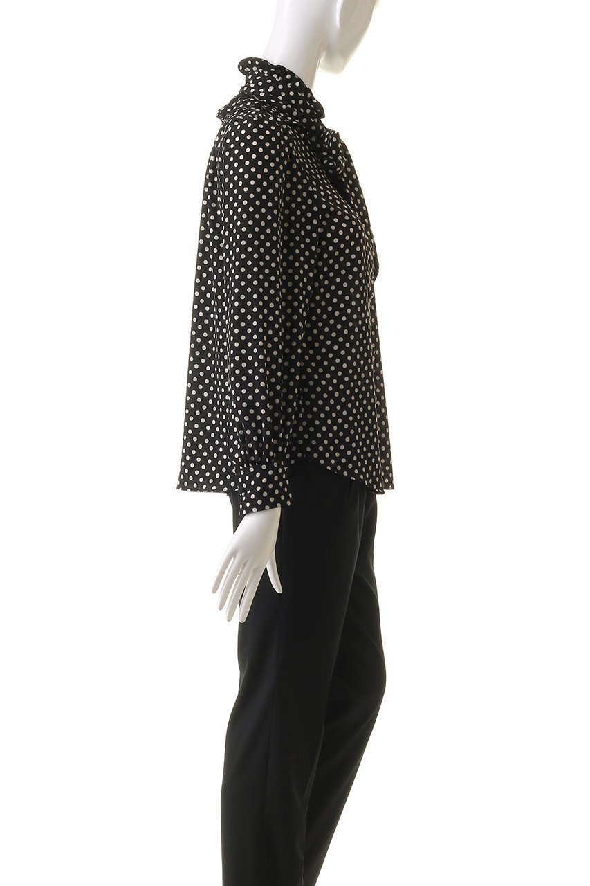 【アルアバイル/allureville】の【Loulou Willoughby】デシンドットフリルボウタイBL A 人気、トレンドファッション・服の通販 founy(ファニー) 　ファッション　Fashion　レディースファッション　Fashion for Women　トップス・カットソー　Cut & Sew Tops　シャツ・ブラウス・オフィスカジュアル　Elegant Blouses & Button-Ups　スタンド　Stand Collar, Upright Stand　スリーブ　Sleeve, Long Sleeve / Short Sleeve　ドット　Polka Dot, Dot Pattern　フリル　Frill, Ruffle　プリント　Print, Printed Pattern　ロング　Long, Long-Length　人気　Popular, Best Seller　other-3|ID: prp329100004878662 ipo3291000000036399300