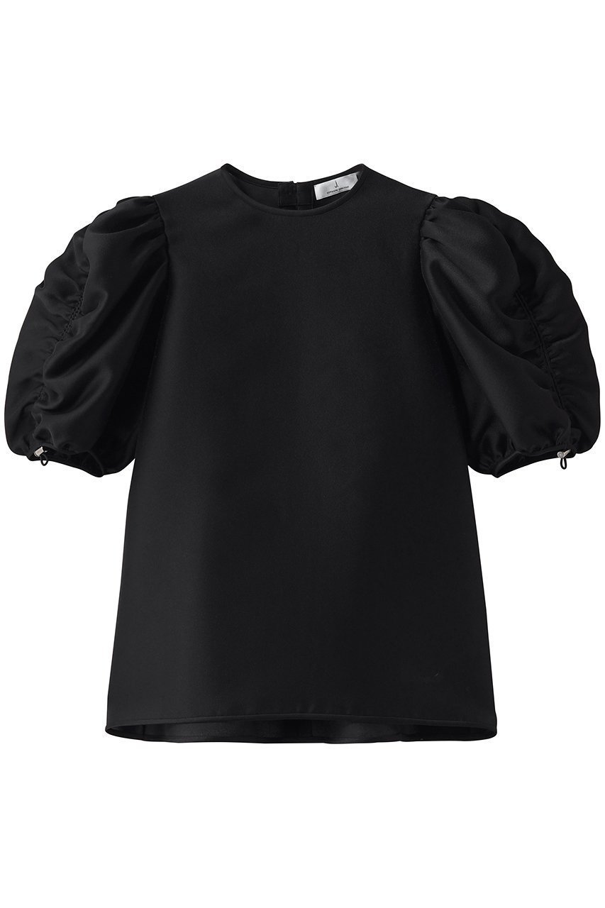 【ジェイドット/j.】のオクタダブルクロス 袖シャーリングブラウス インテリア・キッズ・メンズ・レディースファッション・服の通販 founy(ファニー) 　ファッション　Fashion　レディースファッション　Fashion for Women　トップス・カットソー　Cut & Sew Tops　シャツ・ブラウス・オフィスカジュアル　Elegant Blouses & Button-Ups　オケージョン　Occasion Wear　シャーリング　Shirring, Ruched　ショート　Short, Short Length　スリーブ　Sleeve, Long Sleeve / Short Sleeve　パーティ　Party, Party Style　フォルム　Silhouette, Form　新作・新入荷　New Arrivals / New In　ブラック|ID: prp329100004878669 ipo3291000000036400236