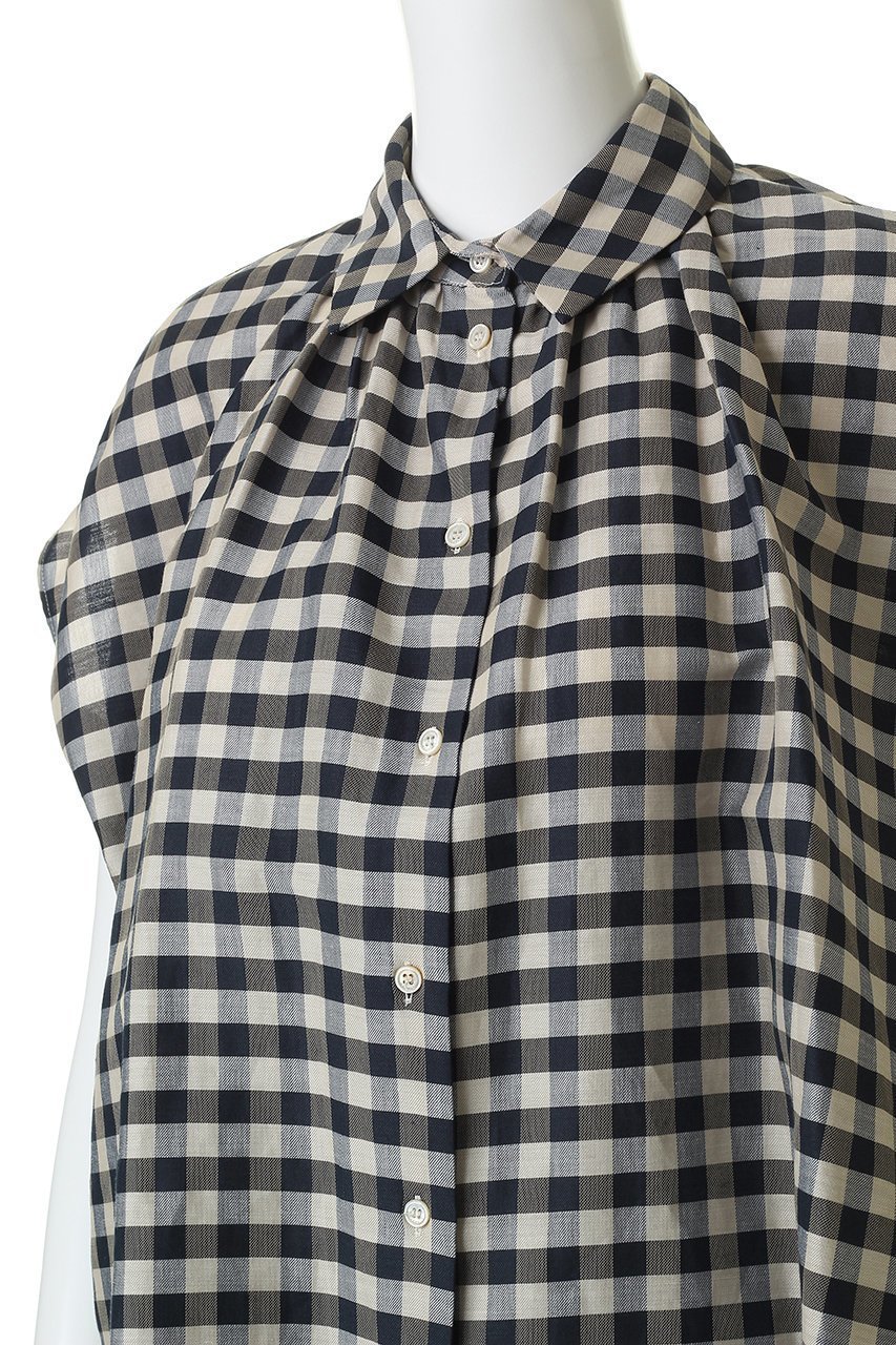 【マックスマーラ/Max Mara】の【Weekend Max Mara】STRANO チェックシャツ 人気、トレンドファッション・服の通販 founy(ファニー) 　ファッション　Fashion　レディースファッション　Fashion for Women　トップス・カットソー　Cut & Sew Tops　シャツ・ブラウス・オフィスカジュアル　Elegant Blouses & Button-Ups　ギャザー　Gathered, Ruffled　ショート　Short, Short Length　スリーブ　Sleeve, Long Sleeve / Short Sleeve　チェック　Check, Plaid, Tartan　ドレープ　Drape, Draping Fabric　フレア　Flare, Flared　夏　Summer　新作・新入荷　New Arrivals / New In　other-5|ID: prp329100004878671 ipo3291000000036400264