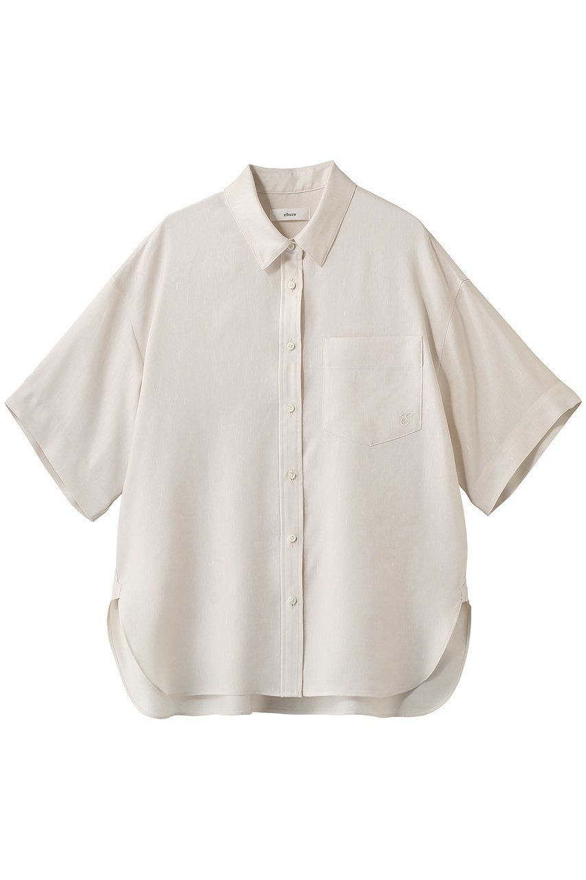【エブール/ebure】のリネンアセテート 半袖シャツ 人気、トレンドファッション・服の通販 founy(ファニー) 　ファッション　Fashion　レディースファッション　Fashion for Women　トップス・カットソー　Cut & Sew Tops　シャツ・ブラウス・オフィスカジュアル　Elegant Blouses & Button-Ups　おすすめ　Recommended / Our Picks　サテン　Satin, Glossy Fabric　ショート　Short, Short Length　シンプル　Simple, Minimal　スリーブ　Sleeve, Long Sleeve / Short Sleeve　セットアップ　Set-Up, Coordinated Outfit　ボトム　Bottoms, Lower Wear　ポケット　Pocket, Pocket Detail　リネン　Linen, Linen Fabric　ワンポイント　One Point, Statement Accent　エレガント 上品　Elegant　半袖　Short Sleeve, Half Sleeve　夏　Summer　新作・新入荷　New Arrivals / New In　羽織　Haori, Light Jacket　 other-1|ID: prp329100004878673 ipo3291000000036400308