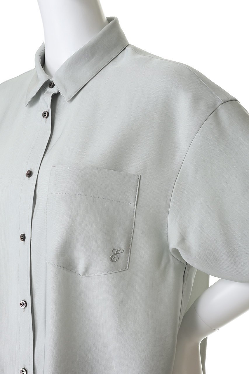 【エブール/ebure】のリネンアセテート 半袖シャツ 人気、トレンドファッション・服の通販 founy(ファニー) 　ファッション　Fashion　レディースファッション　Fashion for Women　トップス・カットソー　Cut & Sew Tops　シャツ・ブラウス・オフィスカジュアル　Elegant Blouses & Button-Ups　おすすめ　Recommended / Our Picks　サテン　Satin, Glossy Fabric　ショート　Short, Short Length　シンプル　Simple, Minimal　スリーブ　Sleeve, Long Sleeve / Short Sleeve　セットアップ　Set-Up, Coordinated Outfit　ボトム　Bottoms, Lower Wear　ポケット　Pocket, Pocket Detail　リネン　Linen, Linen Fabric　ワンポイント　One Point, Statement Accent　エレガント 上品　Elegant　半袖　Short Sleeve, Half Sleeve　夏　Summer　新作・新入荷　New Arrivals / New In　羽織　Haori, Light Jacket　other-5|ID: prp329100004878673 ipo3291000000036400315